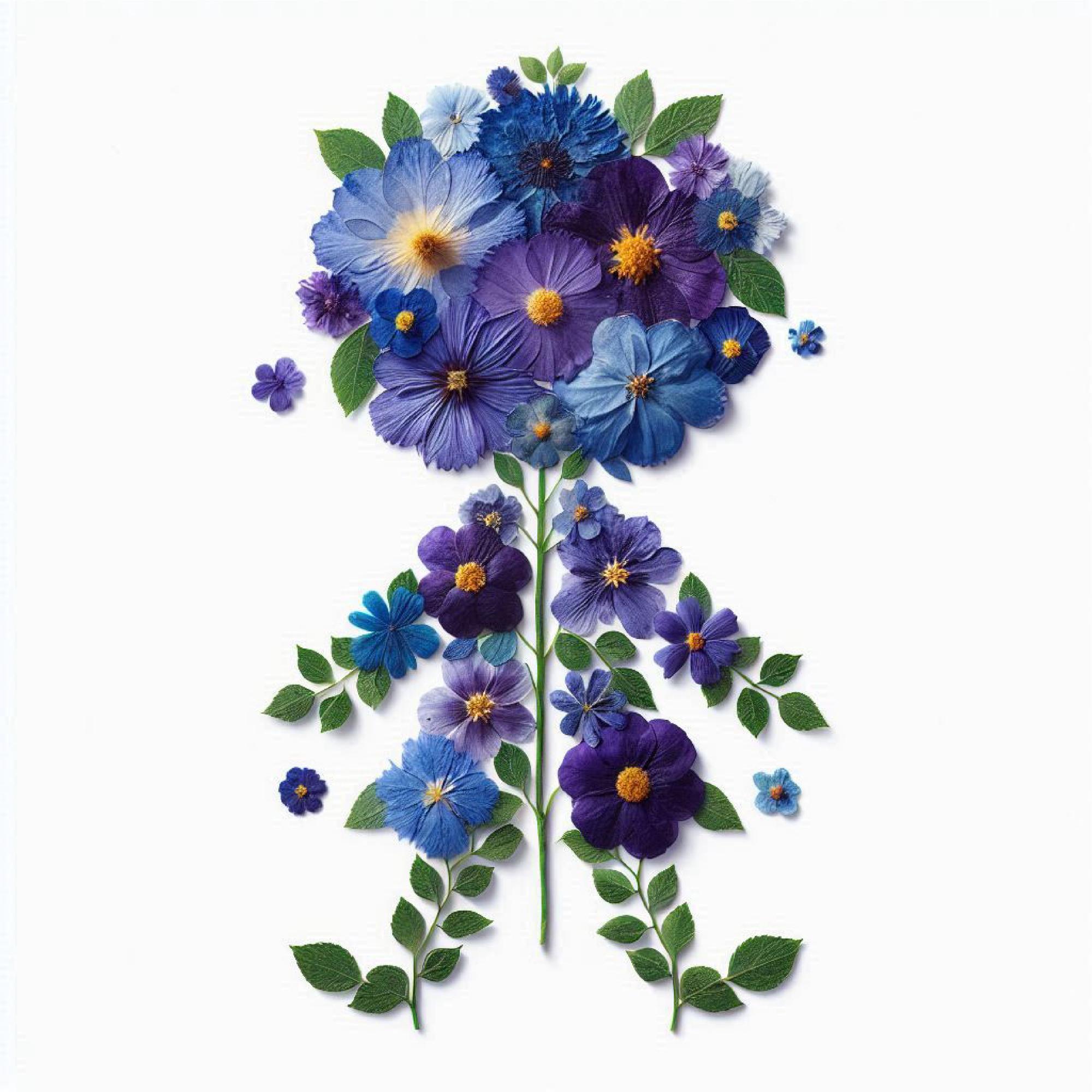 hand embroidered bridal bouquet motif